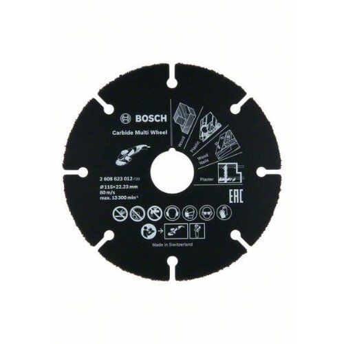  Carbide Multi Wheel Trennscheiben, 22,23-mm-Bohrung für kleine Winkelschleifer Bosch Trennscheibe Carbide Multi Wheel 115 mm, für kleine Winkelschleifer 12377334