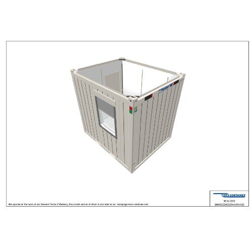  Büro- /Mannschaftscontainer Containex 10' BÜRO- /MANNSCHAFTSCONTAINER - RIH 2,54m inkl. zementg. Boden - weiß 1238771