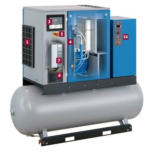  RMA 7,5 ELMAG MARK Schraubenkompressor RMA 7,5-500, 5,5-13 bar IVR AD 2000 Komplettgerät m. 500 l Kessel 12414208