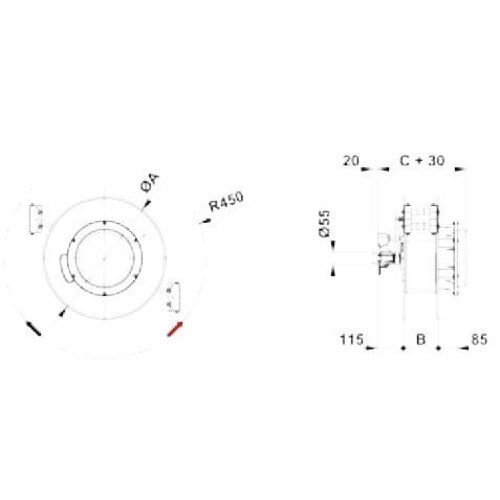  Schwenkbarer Arm 1704 ELMAG Schwenkbarer Arm 1704 (NUR f. mobile Anwendungen, 2 Richtungen abwickeln, ohne Arretierung! 12414103