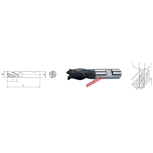 AlTiN HSSE PM - Typ N ELMAG HSSE PM-Schaftfräser DIN 844 Ø 12,0mm (kurz) 12415900