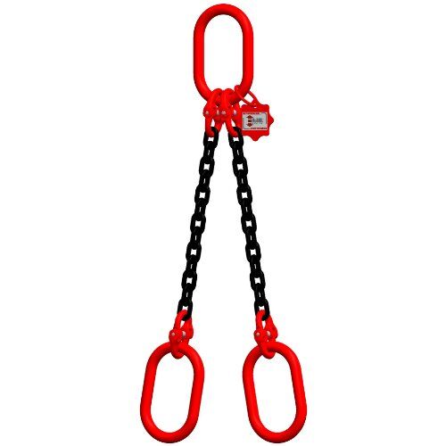  2-Strang-Kettengehänge, mit schwarz lackierter Kette mit Standard-Aufhängering McBULL® 2-Strang-Kettengehänge, GK8, schwarz, 7 mm, 1 Meter, Typ8 12399537