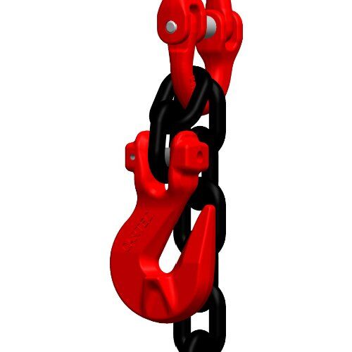  1-Strang-Kettengehänge, mit schwarz lackierter Kette Mehrpreise Mehrpreis je Verkürzungshaken mit Gabelkopf für McBULL® 1-Strang-Kettengehänge, GK8, schwarz, 6 mm 12400483