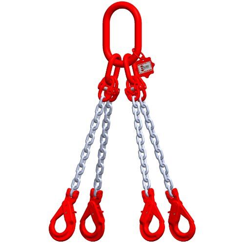  4-Strang-Kettengehänge, mit galvanisch verzinkter Kette mit Sonder-Aufhängering (für Kranhaken DIN 15401 Nr. 8) McBULL® 4-Strang-Kettengehänge, GK8, galv. verz., 6 mm, 1 Meter, Typ2K8"GV" 12400299