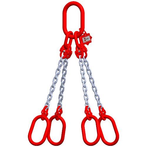  4-Strang-Kettengehänge, mit galvanisch verzinkter Kette mit Standard-Aufhängering McBULL® 4-Strang-Kettengehänge, GK8, galv. verz., 13 mm, 1 Meter, Typ8"GV" 12400242
