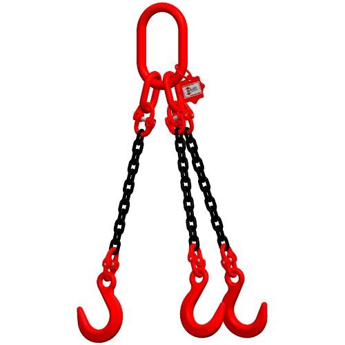  3-Strang-Kettengehänge, mit schwarz lackierter Kette mit Standard-Aufhängering McBULL® 3-Strang-Kettengehänge, GK8, schwarz, 8 mm, 1 Meter, Typ6 12400914