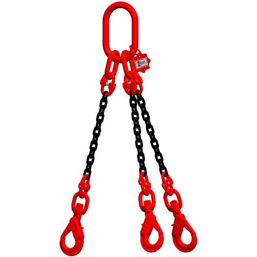  3-Strang-Kettengehänge, mit schwarz lackierter Kette mit Standard-Aufhängering McBULL® 3-Strang-Kettengehänge, GK8, schwarz, 6 mm, 1 Meter, Typ7 12400899