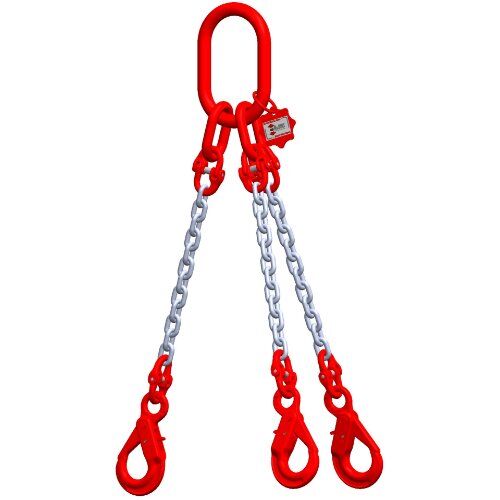  3-Strang-Kettengehänge, mit galvanisch verzinkter Kette mit Standard-Aufhängering McBULL® 3-Strang-Kettengehänge, GK8, galv. verz., 10 mm, 1 Meter, Typ5"GV" 12400982