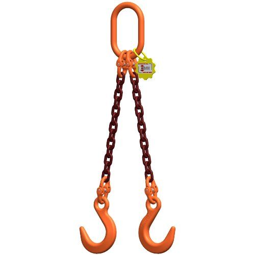  2-Strang-Kettengehänge, mit PAS-Kette mit Sonder-Aufhängering (für Kranhaken DIN 15401 Nr. 25) McBULL® 2-Strang-Kettengehänge, GK10, PAS-Kette, 6 mm, 1 Meter, Typ6K25 12402008