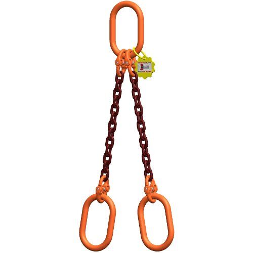  2-Strang-Kettengehänge, mit PAS-Kette mit Sonder-Aufhängering (für Kranhaken DIN 15401 Nr. 25) McBULL® 2-Strang-Kettengehänge, GK10, PAS-Kette, 6 mm, 1 Meter, Typ8K25 12402010