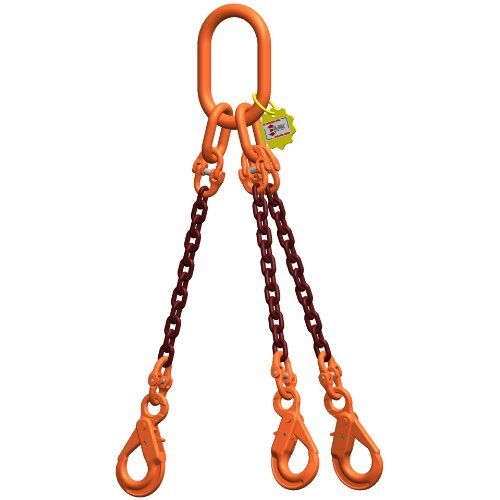  3-Strang-Kettengehänge, mit PAS-Kette mit Sonder-Aufhängering (für Kranhaken DIN 15401 Nr. 25) McBULL® 3-Strang-Kettengehänge, GK10, PAS-Kette, 8 mm, 1 Meter, Typ5K25 12402308