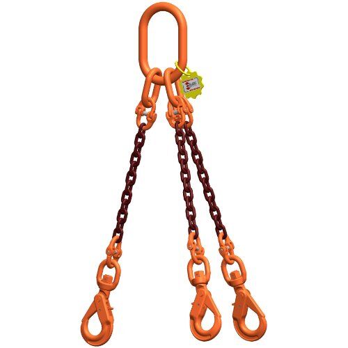  3-Strang-Kettengehänge, mit PAS-Kette mit Sonder-Aufhängering (für Kranhaken DIN 15401 Nr. 25) McBULL® 3-Strang-Kettengehänge, GK10, PAS-Kette, 8 mm, 1 Meter, Typ7K25 12402310