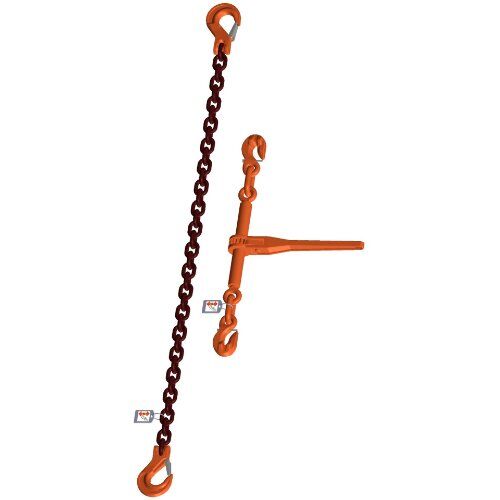  2-teilige, mit PAS-Kette (mit H-Stempel) McBULL® 2-teilige-Zurrkette, GK10, PAS-Kette, 13 mm, 1 Meter 12402613