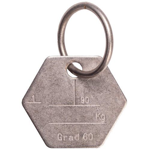  Güteklasse 6 (INOX) Prüfanhänger Prüfanhänger für Einstrang-Anschlagketten GK6, Edelstahl (mit Ring) 12403014