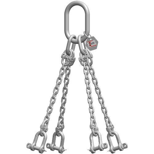  4-Strang-Kettengehänge mit Standard-Aufhängering McBULL® 4-Strang-Kettengehänge, GK6 (INOX), 16 mm, 1 Meter, Typ9 12402954