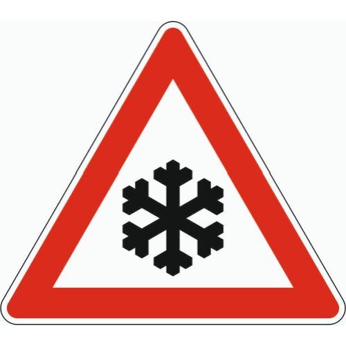  Gefahrenzeichen Verkehrszeichen 101-51 Schnee- oder Eisglätte, SL 900 mm, Alu 3 mm, RA2 12357399
