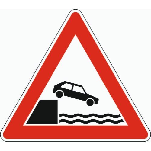  Gefahrenzeichen Verkehrszeichen 101-53 Ufer, SL 900 mm, Alu 2 mm, RA3 12357354