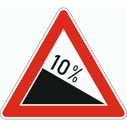  Gefahrenzeichen Verkehrszeichen 108 Gefälle, SL 1260 mm, Alu 3 mm, RA2 12357347