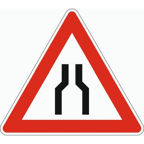  Gefahrenzeichen Verkehrszeichen 120 Verengte Fahrbahn, SL 1260 mm, Alu 3 mm, RA2 12357168