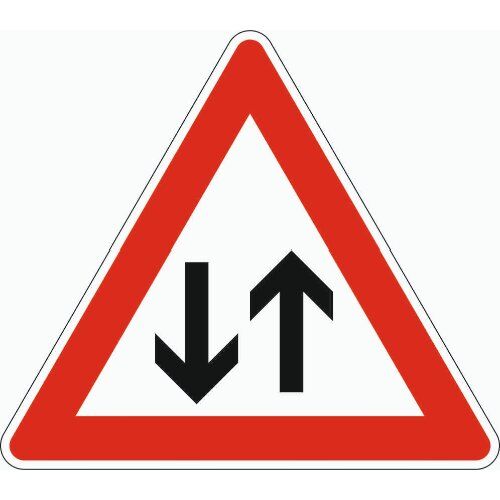  Gefahrenzeichen Verkehrszeichen 125 Gegenverkehr, SL 900 mm, Alu 3 mm, RA3 12357336