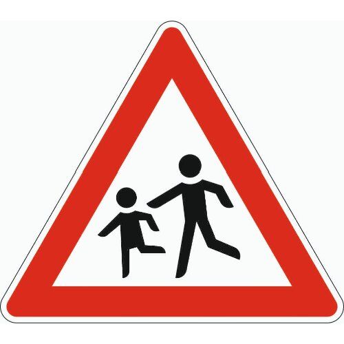  Verkehrsschilder und Straßenschilder ADCO Verkehrszeichen 136-10 Kinder, Aufst. rechts, SL 900 mm, Alu 2 mm, RA3 12355909