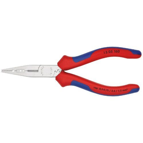  Verdrahtungszangen KNIPEX 13 05 160 Verdrahtungszange mit Mehrkomponenten-Hüllen verchromt 160 mm 12380361