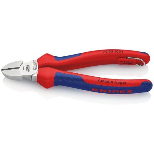  Schneidende Zangen Seitenschneider KNIPEX 70 05 160 T Seitenschneider mit Mehrkomponenten-Hüllen, mit integrierter Befestigungsöse zum Anbringen einer Absturzsicherung verchromt 160 mm 12380452