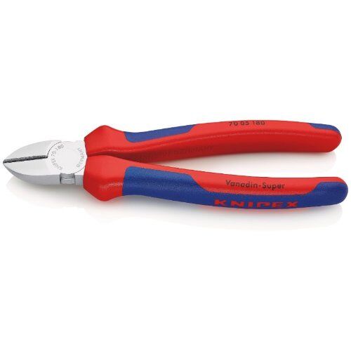  Schneidende Zangen Seitenschneider KNIPEX 70 05 180 Seitenschneider mit Mehrkomponenten-Hüllen verchromt 180 mm 12380435
