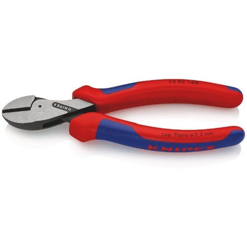  KNIPEX X-Cut® Kompakt-Seitenschneider hochübersetzt KNIPEX 73 02 160 X-Cut® Kompakt-Seitenschneider hochübersetzt mit Mehrkomponenten-Hüllen schwarz atramentiert 160 mm 12380540