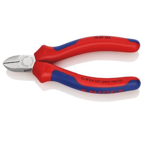  Seitenschneider für Elektromechaniker KNIPEX 76 05 125 Seitenschneider für Elektromechaniker mit Mehrkomponenten-Hüllen verchromt 125 mm 12380550