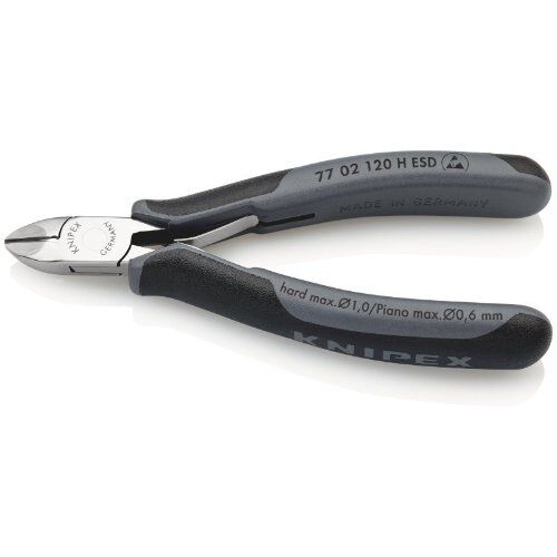  Elektronik-Seitenschneider mit eingesetzter Hartmetallschneide KNIPEX 77 02 120 H ESD Elektronik-Seitenschneider mit eingesetzter Hartmetallschneide ESD mit Mehrkomponenten-Hüllen 120 mm 12380581