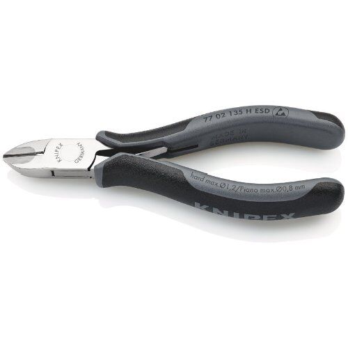  Elektronik-Seitenschneider mit eingesetzter Hartmetallschneide KNIPEX 77 02 135 H ESD Elektronik-Seitenschneider mit eingesetzter Hartmetallschneide ESD mit Mehrkomponenten-Hüllen 135 mm 12380582