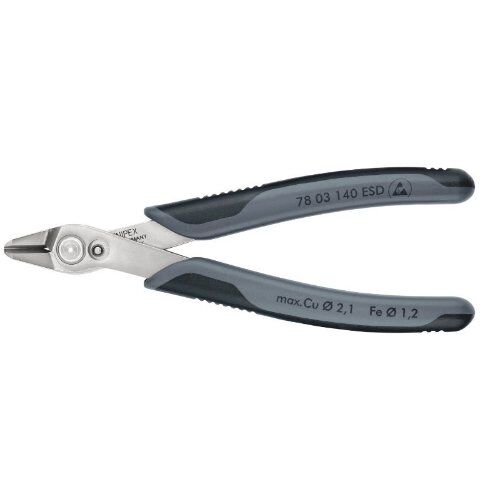  Electronic Super Knips® XL ESD KNIPEX 78 03 140 ESD Electronic Super Knips® XL ESD mit Mehrkomponenten-Hüllen 140 mm 12380600