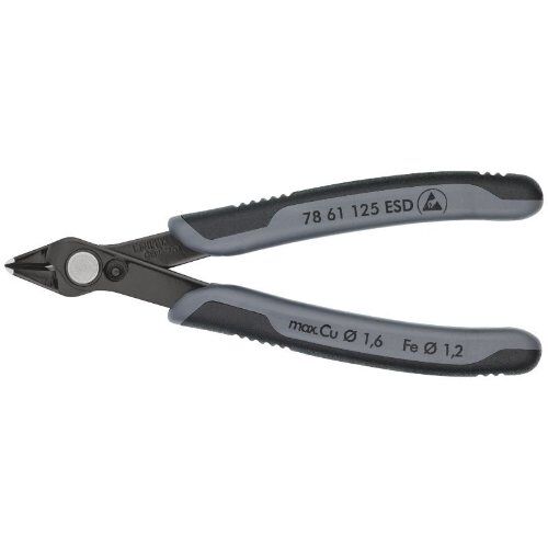  Electronic Super Knips® ESD KNIPEX 78 61 125 ESD Electronic Super Knips® ESD mit Mehrkomponenten-Hüllen brüniert 125 mm 12380597