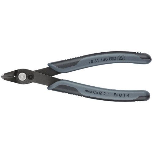  Electronic Super Knips® XL ESD KNIPEX 78 61 140 ESD Electronic Super Knips® XL ESD mit Mehrkomponenten-Hüllen brüniert 140 mm 12380601