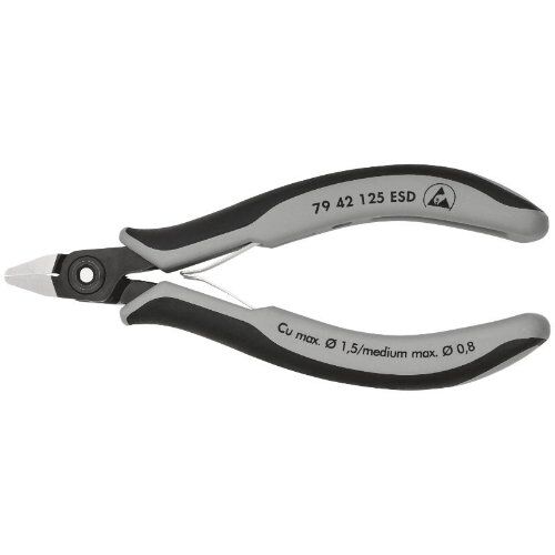  Präzisions-Elektronik-Seitenschneider ESD KNIPEX 79 42 125 ESD Präzisions-Elektronik-Seitenschneider ESD mit Mehrkomponenten-Hüllen brüniert 125 mm 12380606