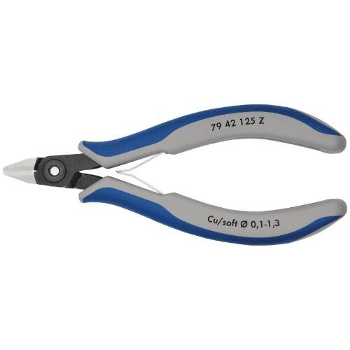  Präzisions-Elektronik-Seitenschneider KNIPEX 79 42 125 Z Präzisions-Elektronik-Seitenschneider mit Mehrkomponenten-Hüllen brüniert 125 mm 12380617