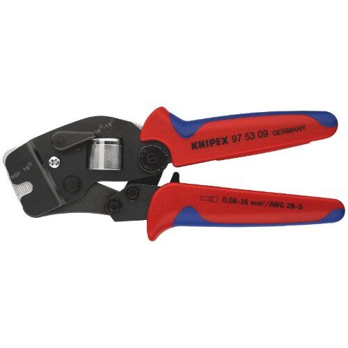  Selbsteinstellende Crimpzangen für Aderendhülsen mit Seiteneinführung KNIPEX 97 53 09 SB Selbsteinstellende Crimpzange für Aderendhülsen mit Fronteinführung mit Mehrkomponenten-Hüllen brüniert 190 mm 12380780