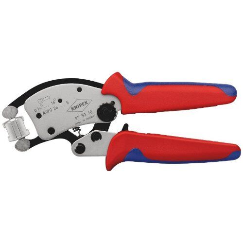  KNIPEX Twistor16® Selbsteinstellende Crimpzange für Aderendhülsen mit drehbarem Crimpkopf KNIPEX 97 53 18 SB Twistor16® Selbsteinstellende Crimpzange für Aderendhülsen mit drehbarem Crimpkopf mit Mehrkomponenten-Hüllen verchromt 260 mm 12380789