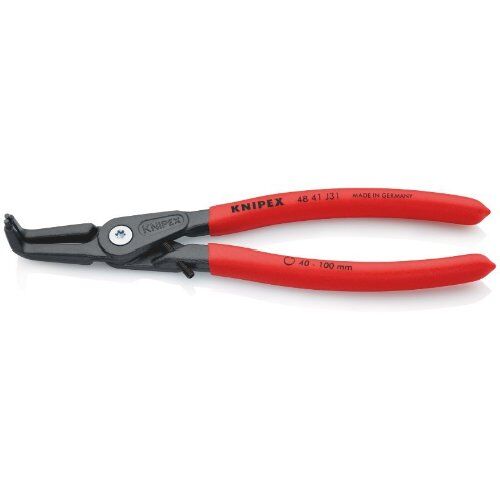  Präzisions-Sicherungsringzangen für Innenringe in Bohrungen KNIPEX 48 41 J31 Präzisions-Sicherungsringzange für Innenringe in Bohrungen mit rutschhemmendem Kunststoff überzogen grau atramentiert 210 mm 12381130