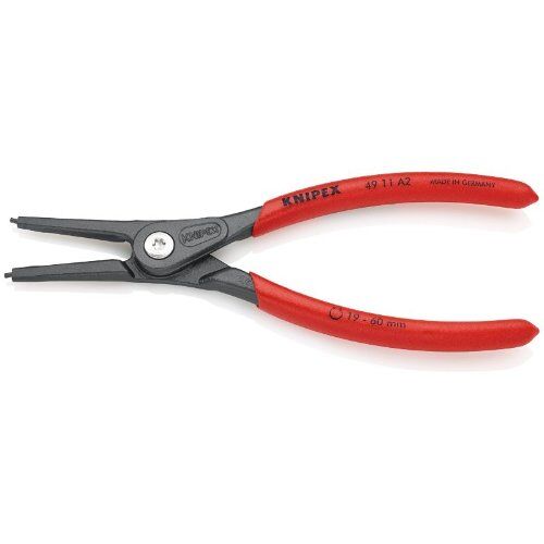  Präzisions-Sicherungsringzangen für Außenringe auf Wellen KNIPEX 49 11 A2 Präzisions-Sicherungsringzange für Außenringe auf Wellen mit rutschhemmendem Kunststoff überzogen grau atramentiert 180 mm 12381135