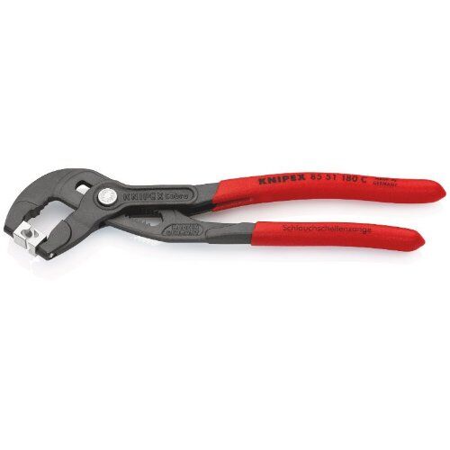  Schlauchschellenzangen für Click-Schellen KNIPEX 85 51 180 C Schlauchschellenzange für Click-Schellen mit rutschhemmendem Kunststoff überzogen grau atramentiert 180 mm 12381256