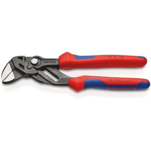  Zangenschlüssel Zange und Schraubenschlüssel in einem Werkzeug KNIPEX 86 02 180 Zangenschlüssel Zange und Schraubenschlüssel in einem Werkzeug mit Mehrkomponenten-Hüllen schwarz atramentiert 180 mm 12381223