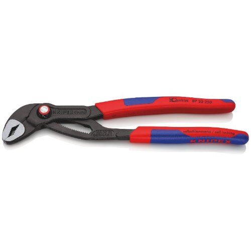  KNIPEX Cobra® QuickSet Hightech-Wasserpumpenzange KNIPEX 87 22 250 Cobra® QuickSet Hightech-Wasserpumpenzange mit schlanken Mehrkomponenten-Hüllen grau atramentiert 250 mm 12381263
