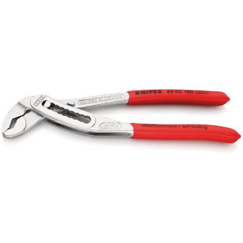  KNIPEX Alligator® Wasserpumpenzangen KNIPEX 88 03 180 Alligator® Wasserpumpenzange mit rutschhemmendem Kunststoff überzogen verchromt 180 mm 12381193