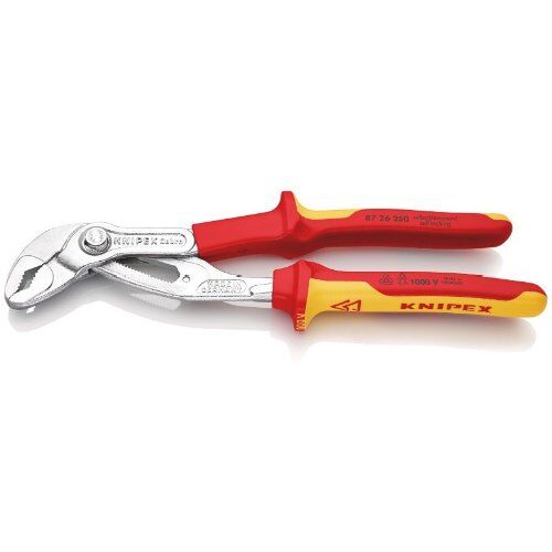  KNIPEX Cobra® VDE Hightech-Wasserpumpenzange, isoliert KNIPEX 87 26 250 Cobra® VDE Hightech-Wasserpumpenzange, isoliert isoliert mit Mehrkomponenten-Hüllen, VDE-geprüft verchromt 250 mm 12381486