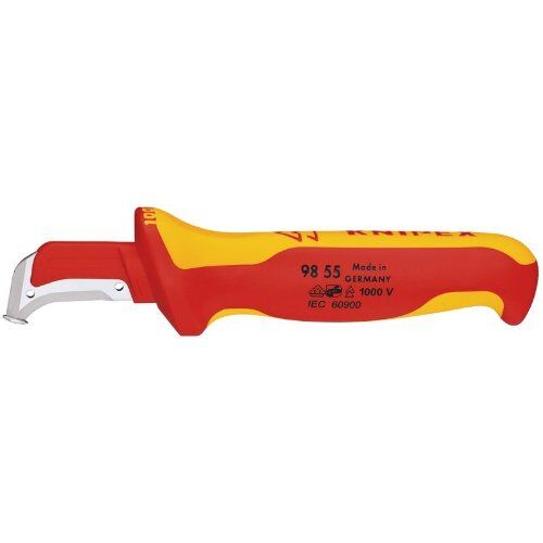  Abmantelungsmesser mit Gleitschuh KNIPEX 98 55 Abmantelungsmesser mit Gleitschuh isolierender Mehrkomponenten-Griff, VDE-geprüft 180 mm 12381466