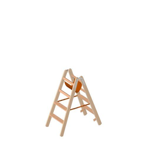 Layher Steigtechnik Leitern Layher Holzstehleiter mit 4 Stufen; Holzleiter mit 80mm breiten Stufen, beidseitig begehbar; Länge 1,12m 12405378
