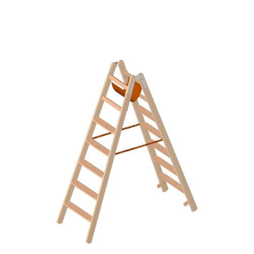  Layher Steigtechnik Leitern Layher Holzstehleiter mit 7 Stufen; Holzleiter mit 80mm breiten Stufen, beidseitig begehbar; Länge 1,87 m 12405414