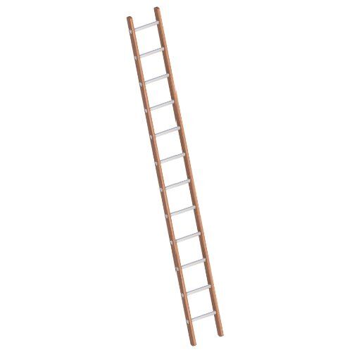  Leitern Verbundanlegeleiter 12 Sprossen, Holz-Aluminium-Anlegeleiter, Länge 3.50 m 12405464